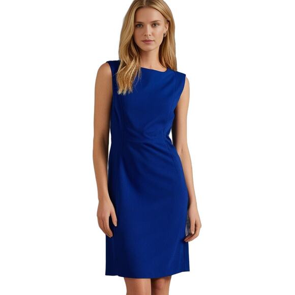 Marc New York Andrew Marc Royal Blue Sheath Dress Size 18 Petite (Tag Reads 14) - Picture 1 of 8